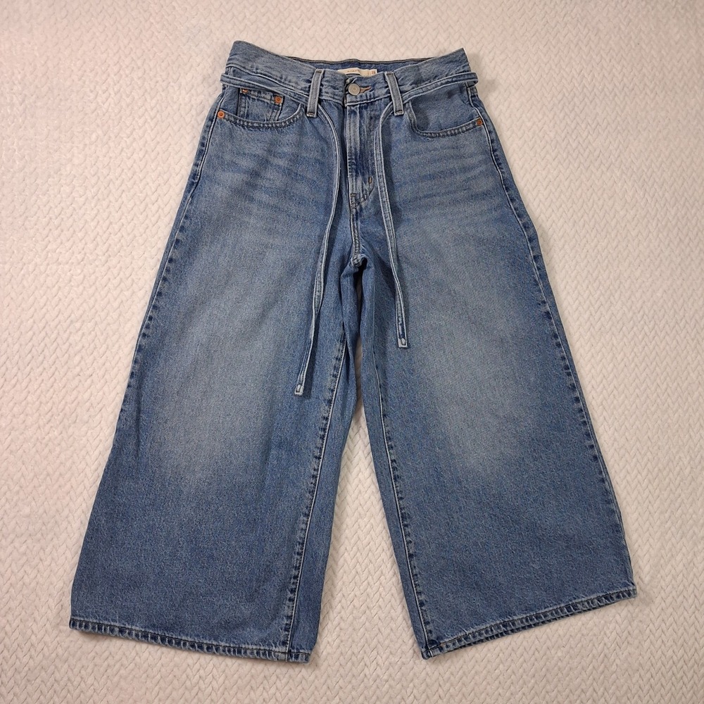 Levi's Premium XL Culotte Cropped Jeans Womens 26 (WAIST 27") Blue.